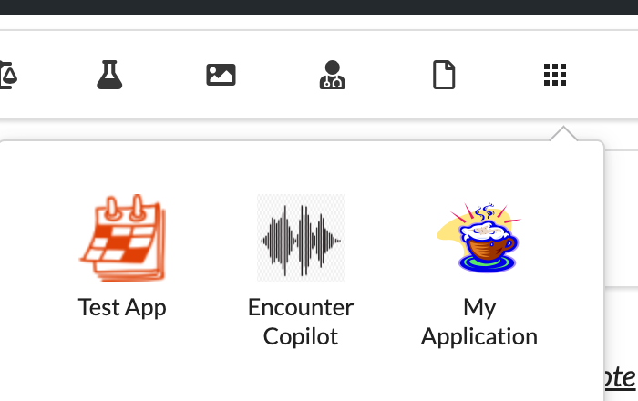 Image of application icons in the app drawer.