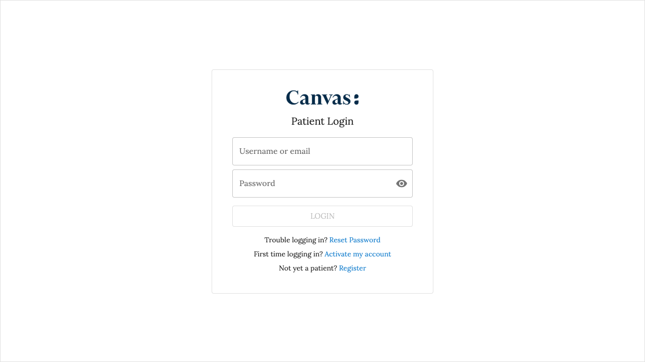 The login page in the Lora font